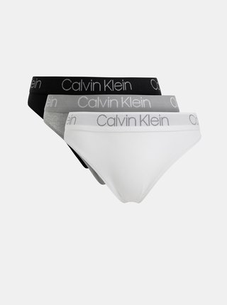 Sada troch nohavičiek v čiernej, šedej a bielej farbe Calvin Klein Underwear