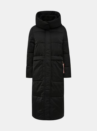 Čierny dámsky prešívaný vodeodpudivý zimný kabát Tom Tailor