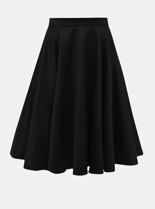 Tmavomodrá kruhová vlnená sukňa MONLEMON