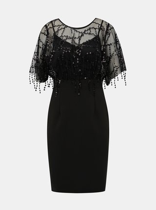 Čierne púzdrové šaty s flitrami Dorothy Perkins