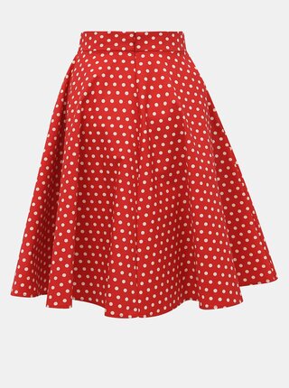 Červená bodkovaná sukňa Dolly & Dotty Shirley