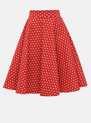 Červená bodkovaná sukňa Dolly & Dotty Shirley