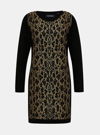 Hnedo-čierne svetrové šaty s leopardím vzorom Blue Seven