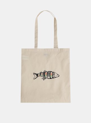 Krémová plátěná taška s potiskem ZOOT Original Kapr Sushi