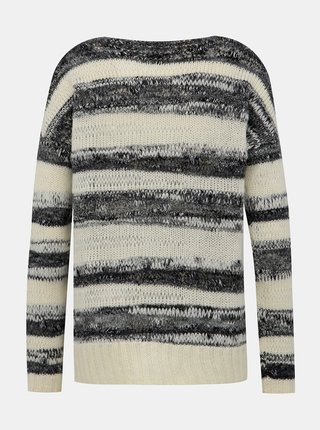 Čierno-krémový dámsky sveter s prímesou vlny s.Oliver