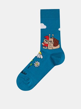 Tyrkysové vzorované ponožky Fusakle Mato a Klincek