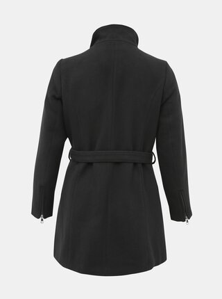 Čierny kabát s prímesou vlny ONLY CARMAKOMA Christie Rianna