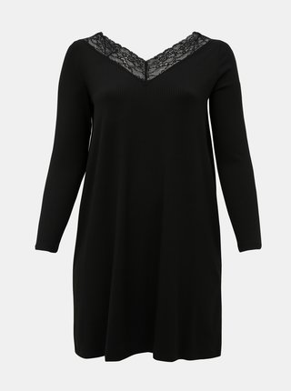 Čierne šaty s krajkou ONLY CARMAKOMA Alberthe