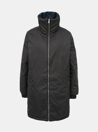 Čierno-petrolejový obojstranný prešívaný zimný kabát ONLY Seanne