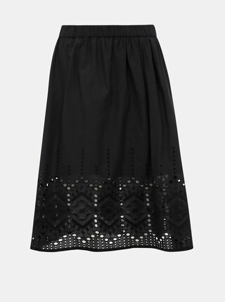 Čierna sukňa s madeirou Jacqueline de Yong Sweety