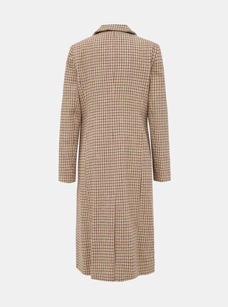 Béžový kockovaný kabát Miss Selfridge
