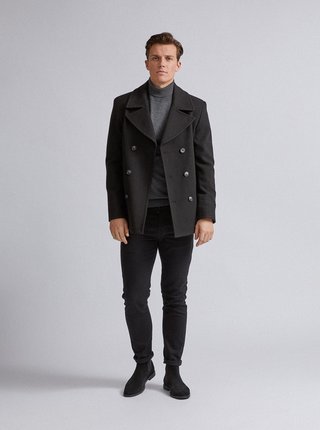 Čierny kabát Burton Menswear London