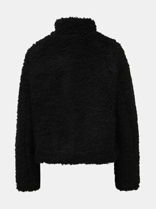 Čierny krátky kabát z umelej kožušiny VERO MODA Viriginia
