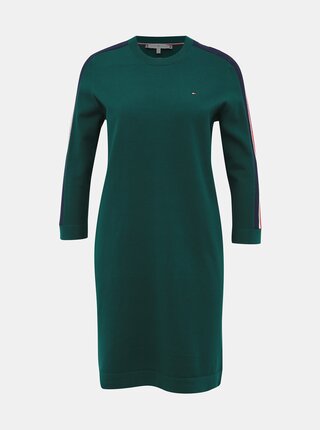 Zelené svetrové šaty s pásom Tommy Hilfiger