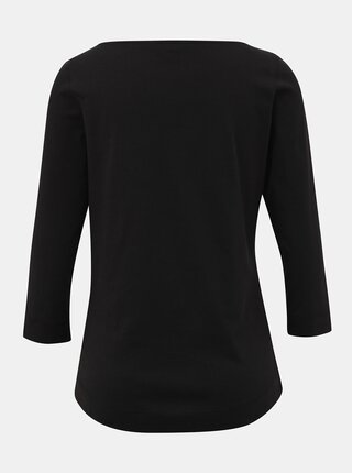 Čierne dámske basic tričko s 3/4 rukávom Tommy Hilfiger