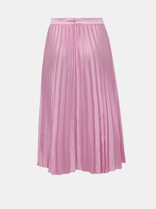 Rúžová plisovaná saténová sukňa Miss Selfridge Petites