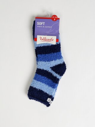 Modré dámske pruhované ponožky Bellinda Soft