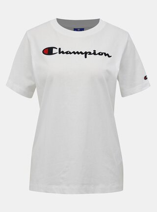 Biele dámske tričko s potlačou Champion