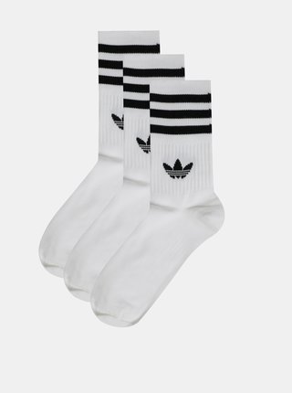 Sada troch párov bielych ponožiek adidas Originals