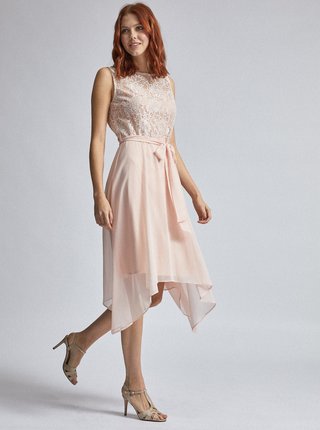 Svetloružové šaty s krajkou Billie & Blossom