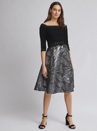 Vzorované šaty v čierno-striebornej farbe Dorothy Perkins