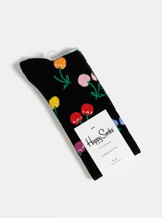 Čierne vzorované ponožky Happy Socks Cherry