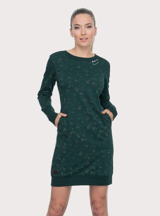 Zelené vzorované mikinové šaty Ragwear Menita Flowers