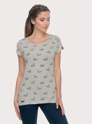 Svetlošedé dámske tričko s potlačou Ragwear Mint Swans