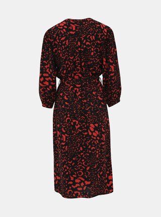 Červeno-čierne šaty s leopardím vzorom M&Co