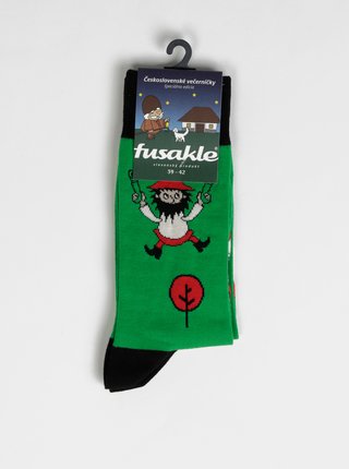 Zelené vzorované ponožky Fusakle Rumcajz