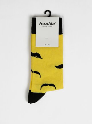 Žluté vzorované ponožky Fusakle Fúzač retro