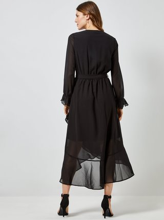 Černé maxi šaty s průstřihem v dekoltu Dorothy Perkins