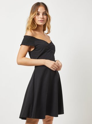 Čierne šaty s odhalenými ramenami Dorothy Perkins Petite