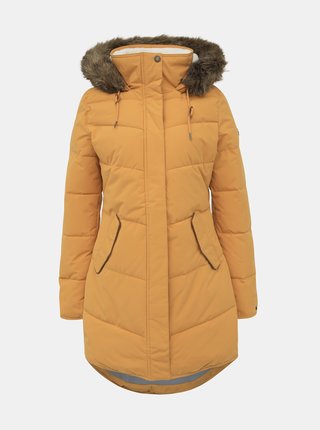 Horčicový zimný vodeodolný kabát Roxy Ellie
