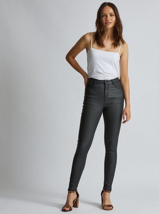 Čierne skinny fit nohavice s povrchovou úpravou Dorothy Perkins Shape & Lift