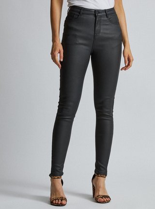 Čierne skinny fit nohavice s povrchovou úpravou Dorothy Perkins Shape & Lift