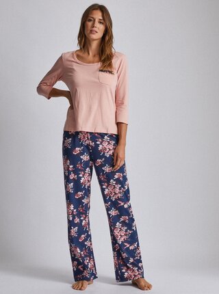 Ružovo-modré kvetované dvojdielne pyžamo Dorothy Perkins