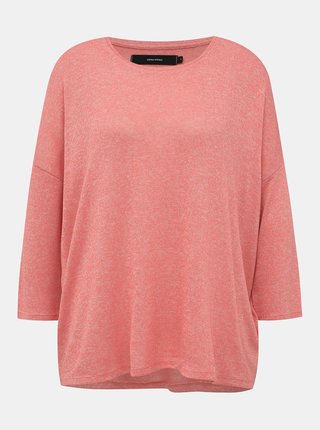 Rúžový ľahký basic sveter VERO MODA Brianna
