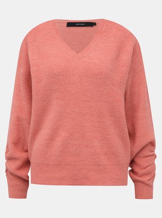 Rúžový basic sveter VERO MODA Gata