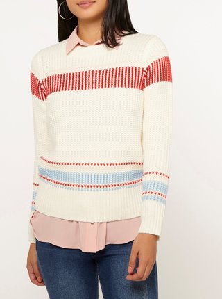 Krémový sveter s pruhmi Dorothy Perkins Petite