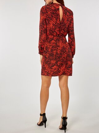 Čierno–červené šaty s leopardím vzorom Dorothy Perkins
