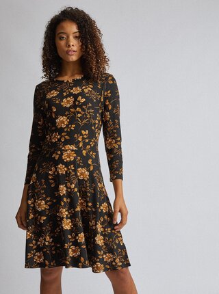 Čierne kvetované šaty Dorothy Perkins Tall