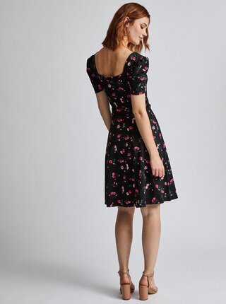 Čierne kvetované šaty Dorothy Perkins Tall