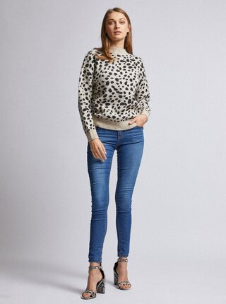 Béžový sveter s gepardím vzorom Dorothy Perkins