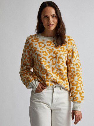 Krémový sveter s leopardím vzorom Dorothy Perkins