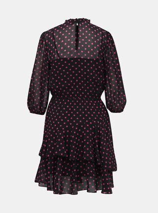 Růžovo-černé puntíkované šaty Dorothy Perkins