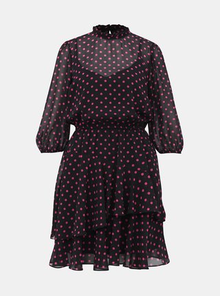 Růžovo-černé puntíkované šaty Dorothy Perkins
