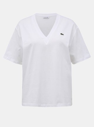 Biele dámske basic tričko Lacoste