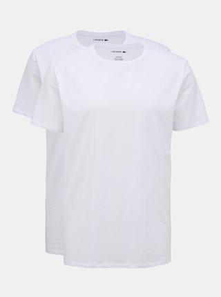 Sada dvoch bielych pánskych basic tričiek Lacoste