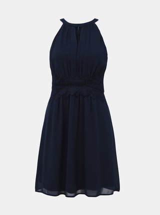 Tmavomodré šaty s krajkou VILA Milina